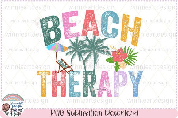 Beach Therapy Retro Summer Vintage PNG