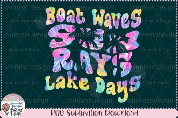 Boat Waves Sun Rays Lake Days Summer PNG for T-Shirt Designs