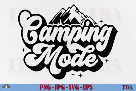Camping Mode SVG, Retro Summer Camp PNG Graphics