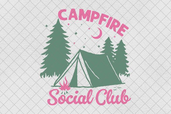 Camping Summer PNG, Campfire Social Club Graphics