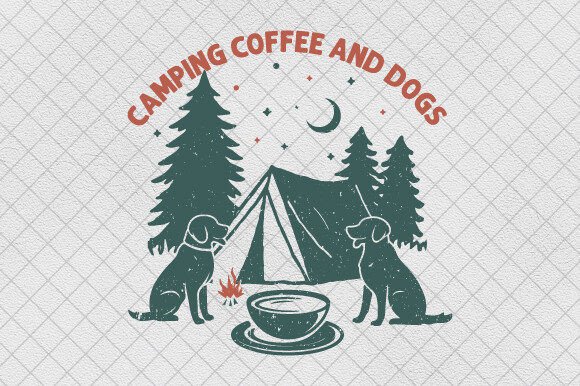 Dogs Coffee Camping Summer PNG Graphics