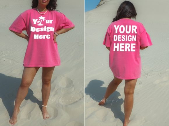 Front Back Comfort Colors Summer Mockup: Graphics & T-Shirts