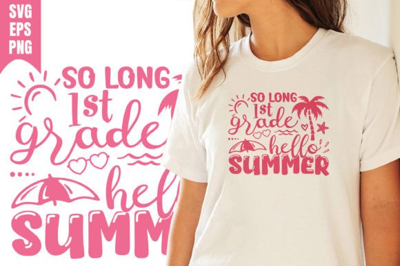 Hello Summer 1st Grade Tropical SVG Graphics