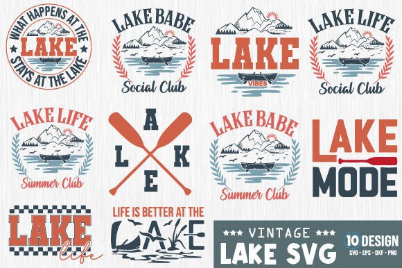 Lake SVG Bundle: Graphics for T-Shirt Designs