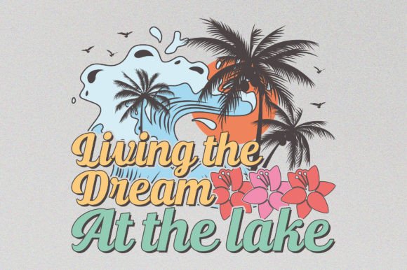 Living the Retro Summer SVG for Graphics and T-Shirt Designs