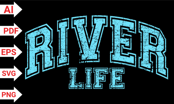River Life Retro Summer Graphics for T-Shirt Designs