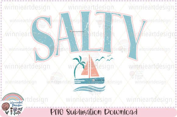 Salty Beach Summer Vacation Sublimation Graphics