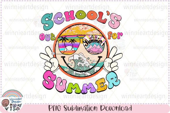 School’s Out For Summer Groovy Smile Graphics