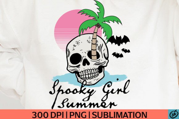 Spooky Girl Summer Halloween PNG for T-Shirt Designs