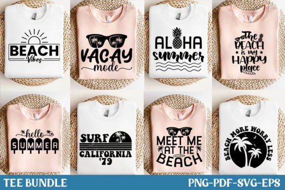 Summer Vibes SVG Bundle, Beach T-Shirt Graphics